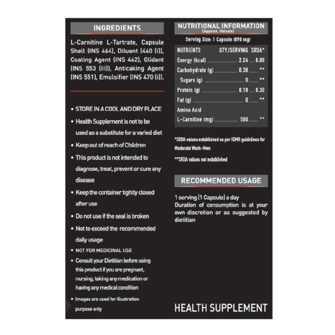 4 - MuscleBlaze L-Carnitine L-Tartrate, 120 capsules Unflavoured 4 - MuscleBlaze L-Carnitine L-Tartrate, 120 capsules Unflavoured
