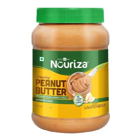 1 - Nouriza Peanut Butter Fortified with Vitamins & Minerals Unsweetened, 1 kg Creamy 1 - Nouriza Peanut Butter Fortified with Vitamins & Minerals Unsweetened, 1 kg Creamy