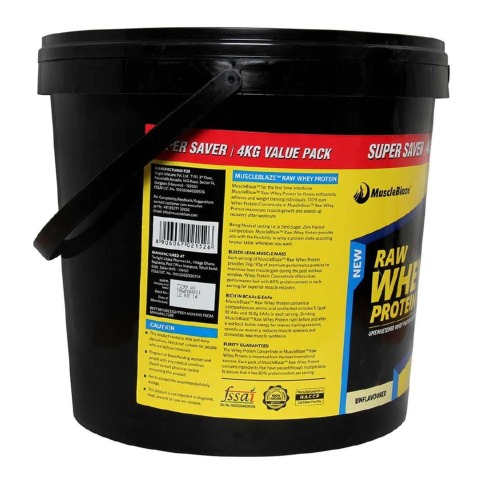 MuscleBlaze 80% Raw Whey Protein Supplement Powder, 8.8 lb 133 Servings (Unflavoured) MuscleBlaze 80% Raw Whey Protein Supplement Powder, 8.8 lb 133 Servings (Unflavoured)