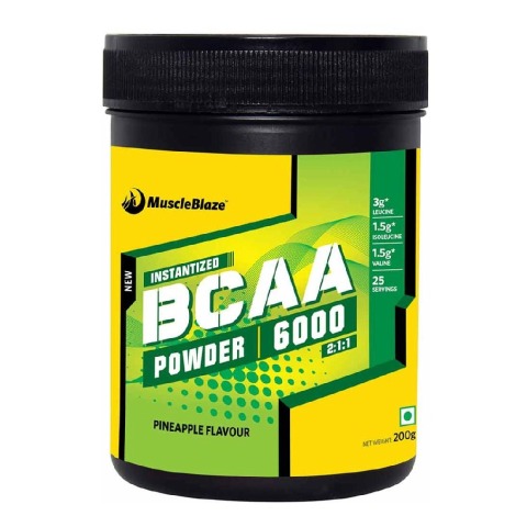 MuscleBlaze BCAA 6000 Amino Acid Powder, 0.44 lb 25 Servings (Pineapple) MuscleBlaze BCAA 6000 Amino Acid Powder, 0.44 lb 25 Servings (Pineapple)