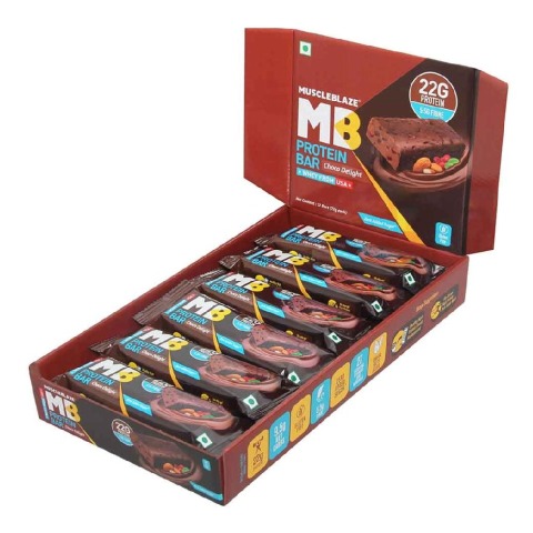 MuscleBlaze Protein Bar (22g Protein), 12 Piece(s)/Pack Choco Delight OLD MuscleBlaze Protein Bar (22g Protein), 12 Piece(s)/Pack Choco Delight OLD