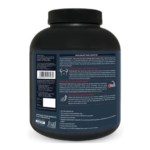 MuscleBlaze Mass Gainer XXL with Complex Carbs and Proteins in 3:1 ratio, 6.6 lb Cookies & Cream MuscleBlaze Mass Gainer XXL with Complex Carbs and Proteins in 3:1 ratio, 6.6 lb Cookies & Cream
