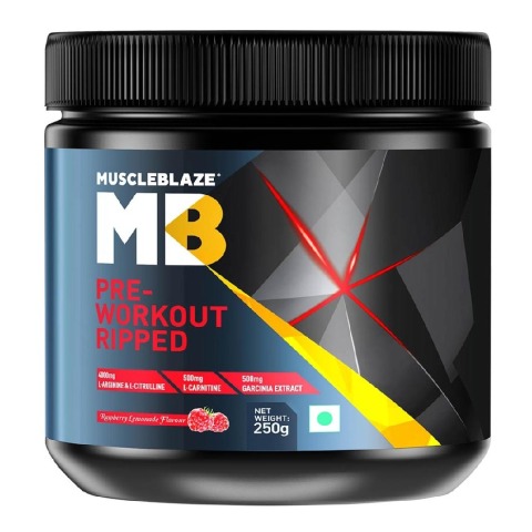 MuscleBlaze Pre Workout Ripped, 0.55 lb Raspberry Lemonade MuscleBlaze Pre Workout Ripped, 0.55 lb Raspberry Lemonade