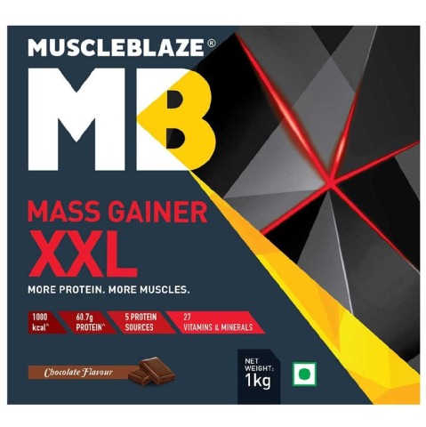 MuscleBlaze Mass Gainer XXL with Complex Carbs and Proteins in 3:1 ratio, 2.2 lb Chocolate MuscleBlaze Mass Gainer XXL with Complex Carbs and Proteins in 3:1 ratio, 2.2 lb Chocolate