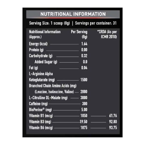 Supplement - MuscleBlaze PRE Workout 300, 0.55 lb Melon Twist Supplement - MuscleBlaze PRE Workout 300, 0.55 lb Melon Twist