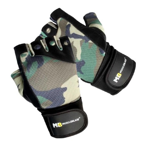 1 - MuscleBlaze Fitness Leather Gloves, Camouflage Medium 1 - MuscleBlaze Fitness Leather Gloves, Camouflage Medium