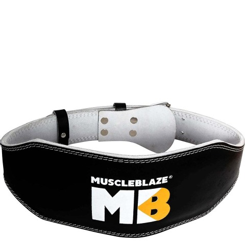 4 - MuscleBlaze Weightlifting Leather Belt, Black 6 Inch Large 4 - MuscleBlaze Weightlifting Leather Belt, Black 6 Inch Large