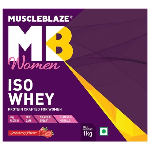 Highlight - MuscleBlaze Women Iso-Whey, 2.2 lb Strawberry Highlight - MuscleBlaze Women Iso-Whey, 2.2 lb Strawberry