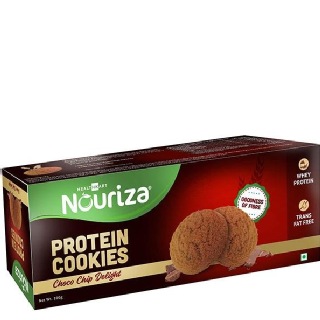 Front - Nouriza Protein Cookies, 6 Piece(s)/Pack Choco Chip (100 g) Front - Nouriza Protein Cookies, 6 Piece(s)/Pack Choco Chip (100 g)