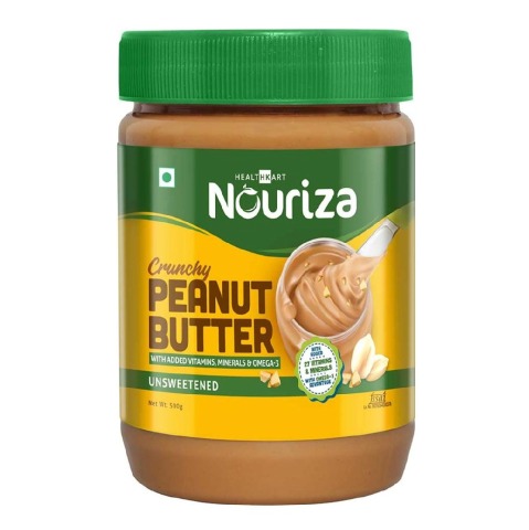 1 - Nouriza Peanut Butter Fortified with Vitamins & Minerals Unsweetened, 0.5 kg Crunchy 1 - Nouriza Peanut Butter Fortified with Vitamins & Minerals Unsweetened, 0.5 kg Crunchy