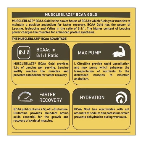 Benefit - MuscleBlaze BCAA Gold, 0.99 lb Green Apple Benefit - MuscleBlaze BCAA Gold, 0.99 lb Green Apple