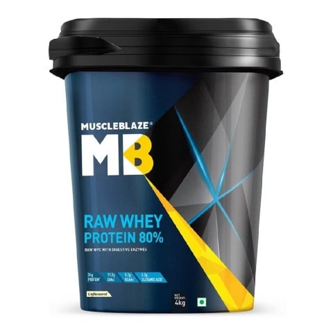 4 - MuscleBlaze 80% Raw Whey Protein Supplement Powder, 8.8 lb 133 Servings (Unflavoured) 4 - MuscleBlaze 80% Raw Whey Protein Supplement Powder, 8.8 lb 133 Servings (Unflavoured)