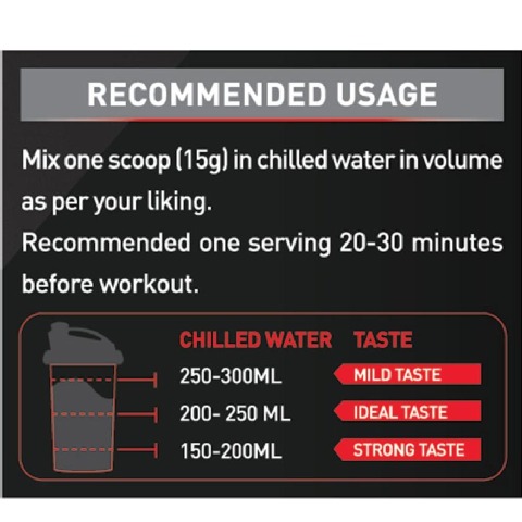 RecommendedUsage - MuscleBlaze Torque Pre-Workout, 0.99 lb Icy Blue Splash RecommendedUsage - MuscleBlaze Torque Pre-Workout, 0.99 lb Icy Blue Splash