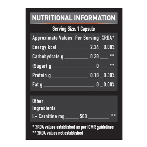 Supplement - MuscleBlaze L-Carnitine L-Tartrate, 120 capsules Unflavoured Supplement - MuscleBlaze L-Carnitine L-Tartrate, 120 capsules Unflavoured