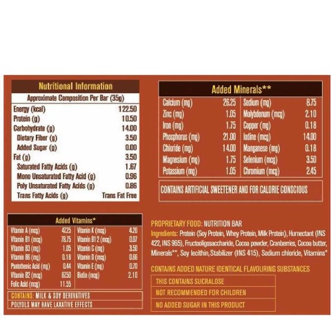 Supplement1 - MuscleBlaze Mini-Protein Bar (10g Protein), 6 Piece(s)/Pack Choco Cranberry Supplement1 - MuscleBlaze Mini-Protein Bar (10g Protein), 6 Piece(s)/Pack Choco Cranberry