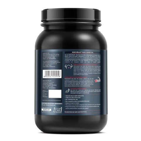 NBenefit - MuscleBlaze Mass Gainer XXL with Complex Carbs and Proteins in 3:1 ratio, 2.2 lb Chocolate NBenefit - MuscleBlaze Mass Gainer XXL with Complex Carbs and Proteins in 3:1 ratio, 2.2 lb Chocolate
