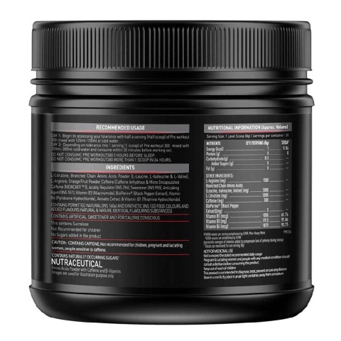 SupplementInfo - MuscleBlaze PRE Workout 300, 0.55 lb Green Appple SupplementInfo - MuscleBlaze PRE Workout 300, 0.55 lb Green Appple