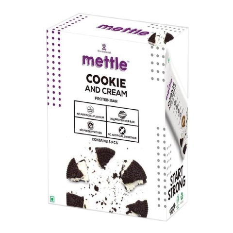 Mettle Protein Bar,  6 Piece(s)/Pack  Cookies and Cream 