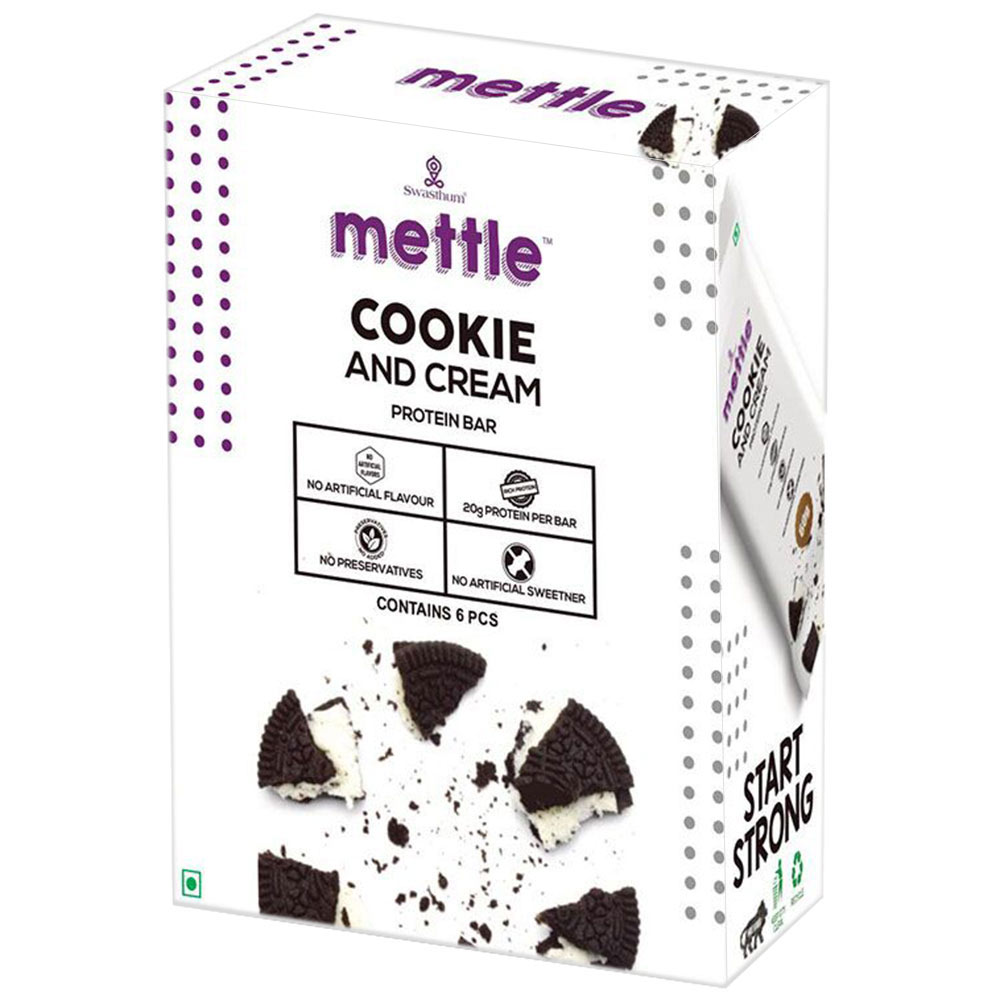 Mettle Protein Bar,  6 Piece(s)/Pack  Cookies and Cream 