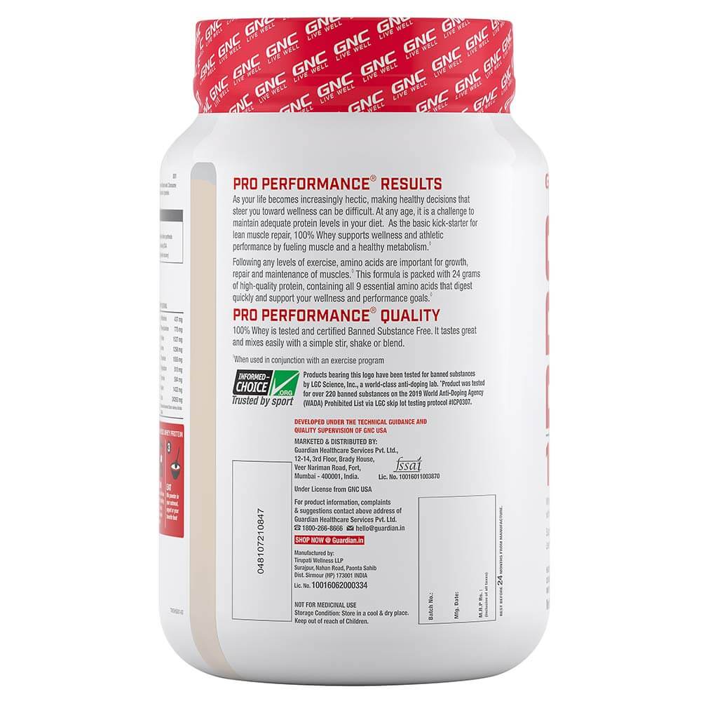 back - GNC Pro Performance 100% Whey Protein,  2.2 lb  Chocolate Fudge 