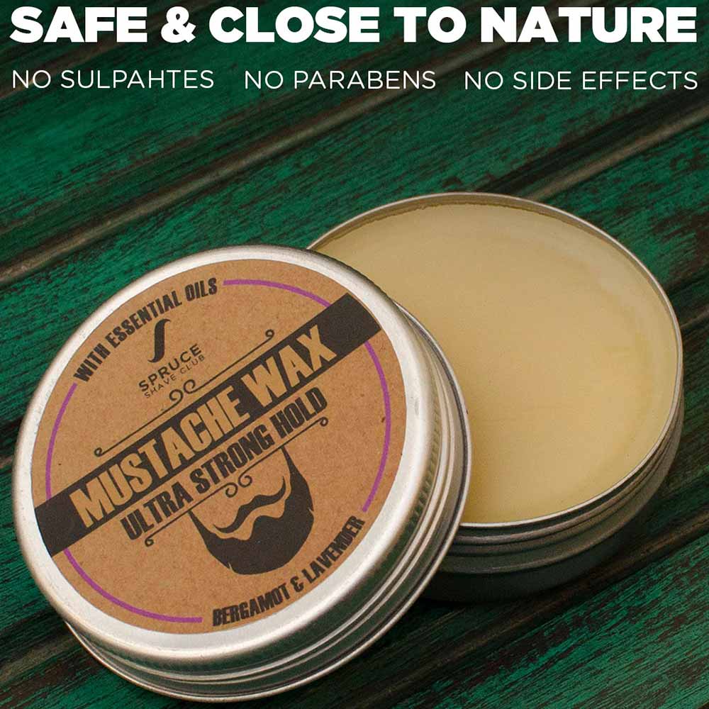 4 - Spruce Shave Club Moustache Wax Ultra Strong Hold,  50 g  Bergamot & Lavender 
