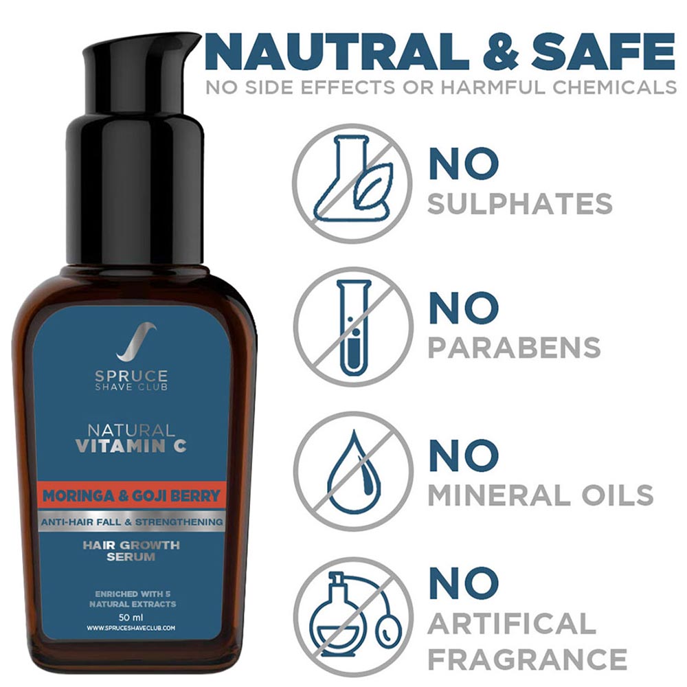 4 - Spruce Shave Club Vitamin C Hair Growth Serum,  50 ml  Moringa & Goji Berry 