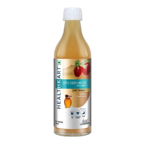 3 - HealthKart Apple Cider Vinegar with Honey OP,  0.5 L  Honey (Glass Bottle) 