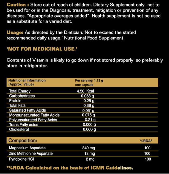 nutritionfact - Alvizia ZMA,  90 softgels  Unlfavoured 