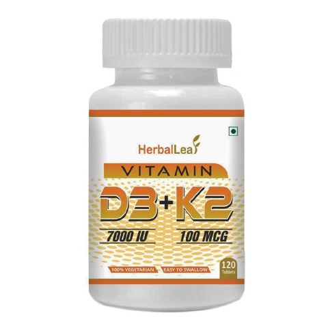 1 - HerbalLeaf Vitamin D3+K2,  120 tablet(s) 