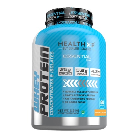3 - HealthXP 100% Whey Protein,  5.5 lb  Pineapple Shake 