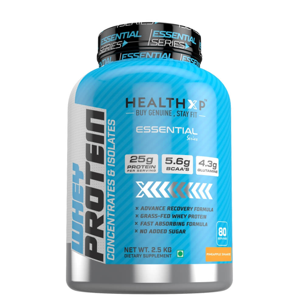 3 - HealthXP 100% Whey Protein,  5.5 lb  Pineapple Shake 