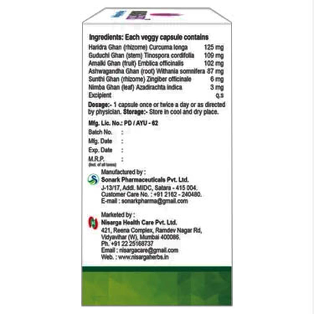 Back - Nisarga Herbs Imuplus,  60 capsules 