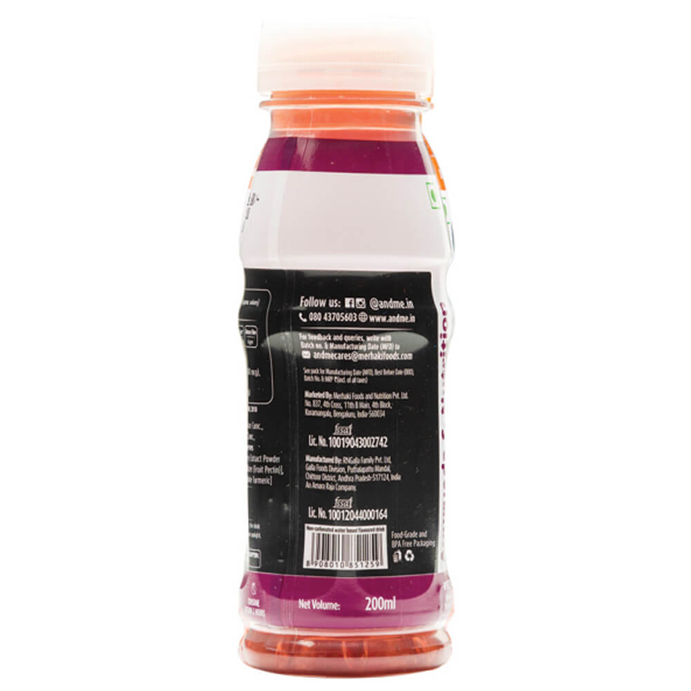 back - &Me UTI Relief Drink,  Mixed Berries Ginger  200 ml 