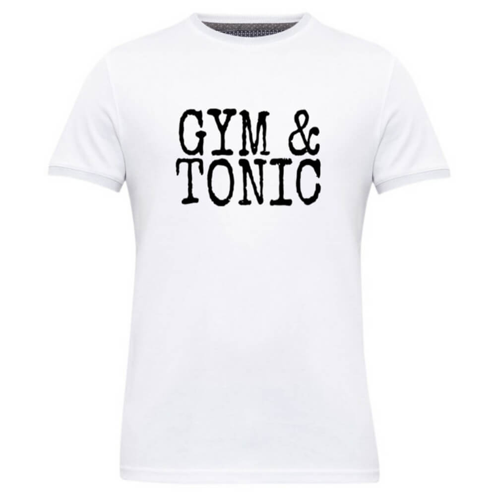1 - Gym Brute Gym & Tonic T Shirt,  White  Large 