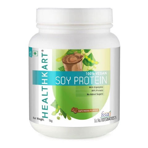 HealthKart 100% Vegan Soy Protein OP,  2.2 lb  Cafe Mocha 