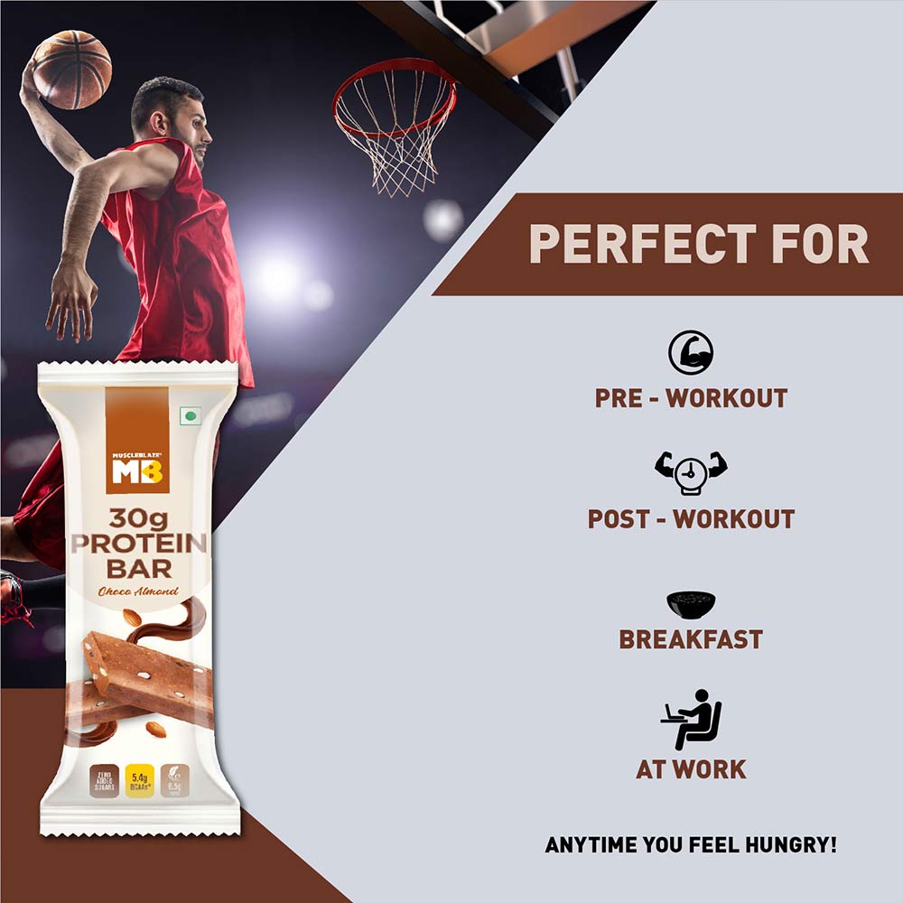 Perfact - MuscleBlaze Hi-Protein Bar (30g Protein),  12 Piece(s)/Pack  Choco Almond