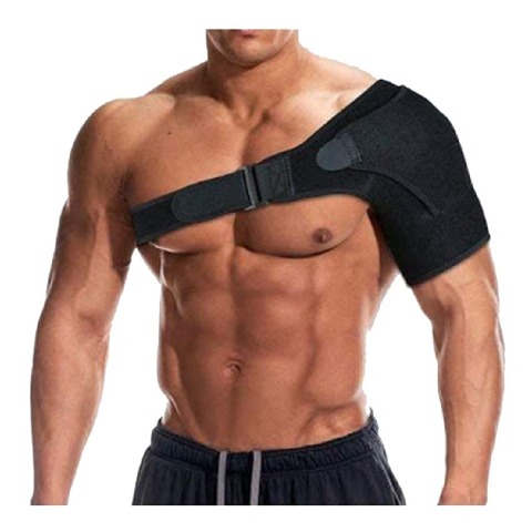 1 - B Fit USA Shoulder Support Brace with Pressure Pad for Men and Women (S-7112),  Black  Free Size 