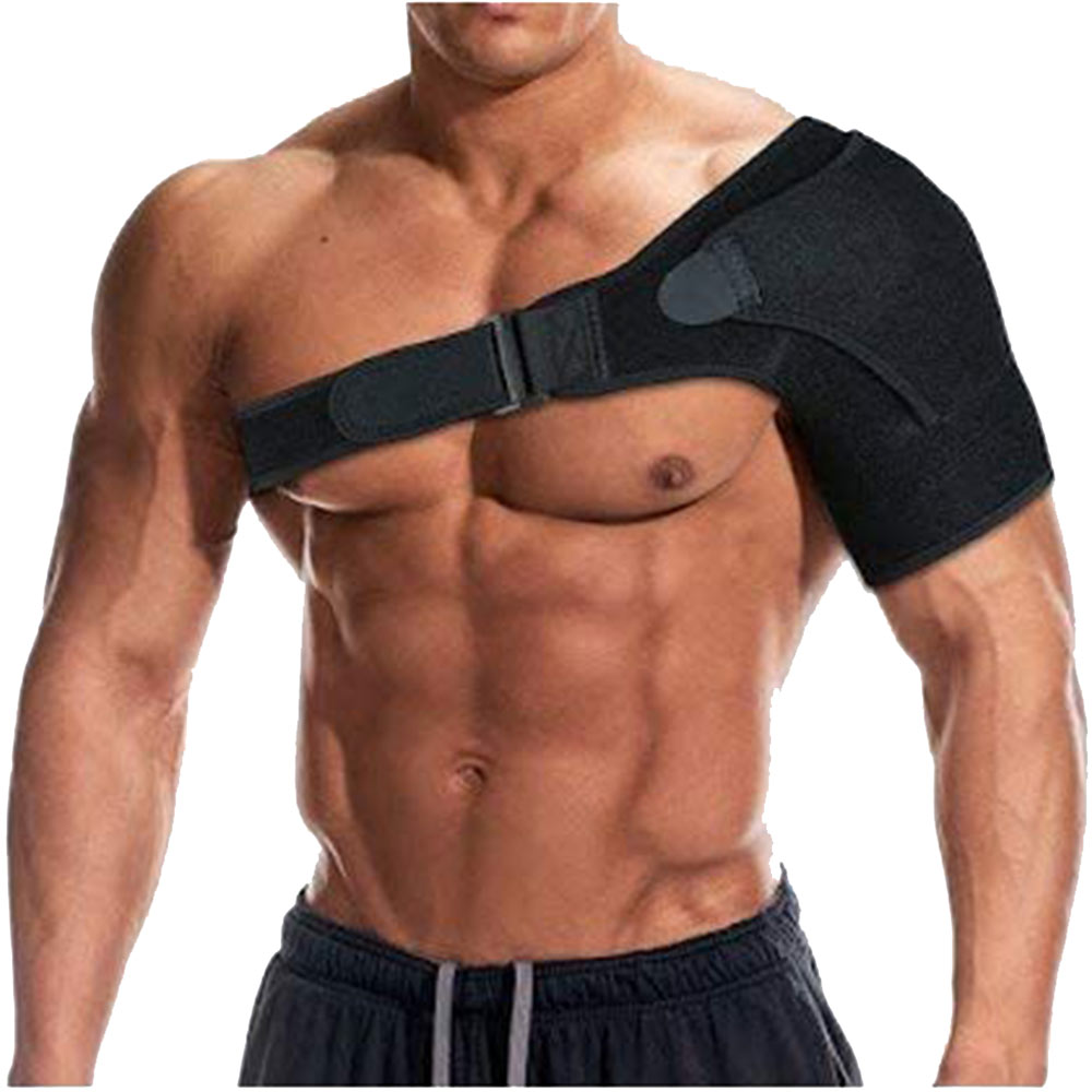 1 - B Fit USA Shoulder Support Brace with Pressure Pad for Men and Women (S-7112),  Black  Free Size 