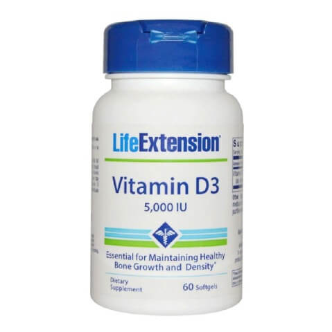 Life Extension Vitamin D3 (5000 IU),  60 softgels 