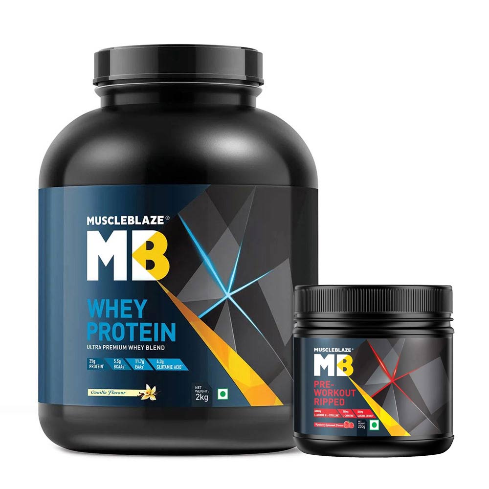 MuscleBlaze Whey Protein & Pre Workout Ripped Combo