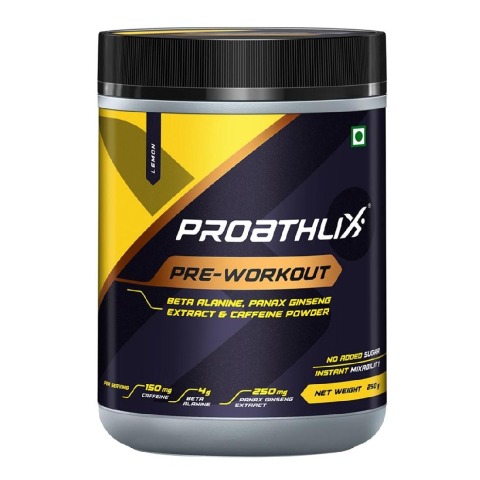 1 - Proathlix Pre Workout with Beta Alanine Panax Ginseng Extract and Caffeine,  0.55 lb  Lemon 