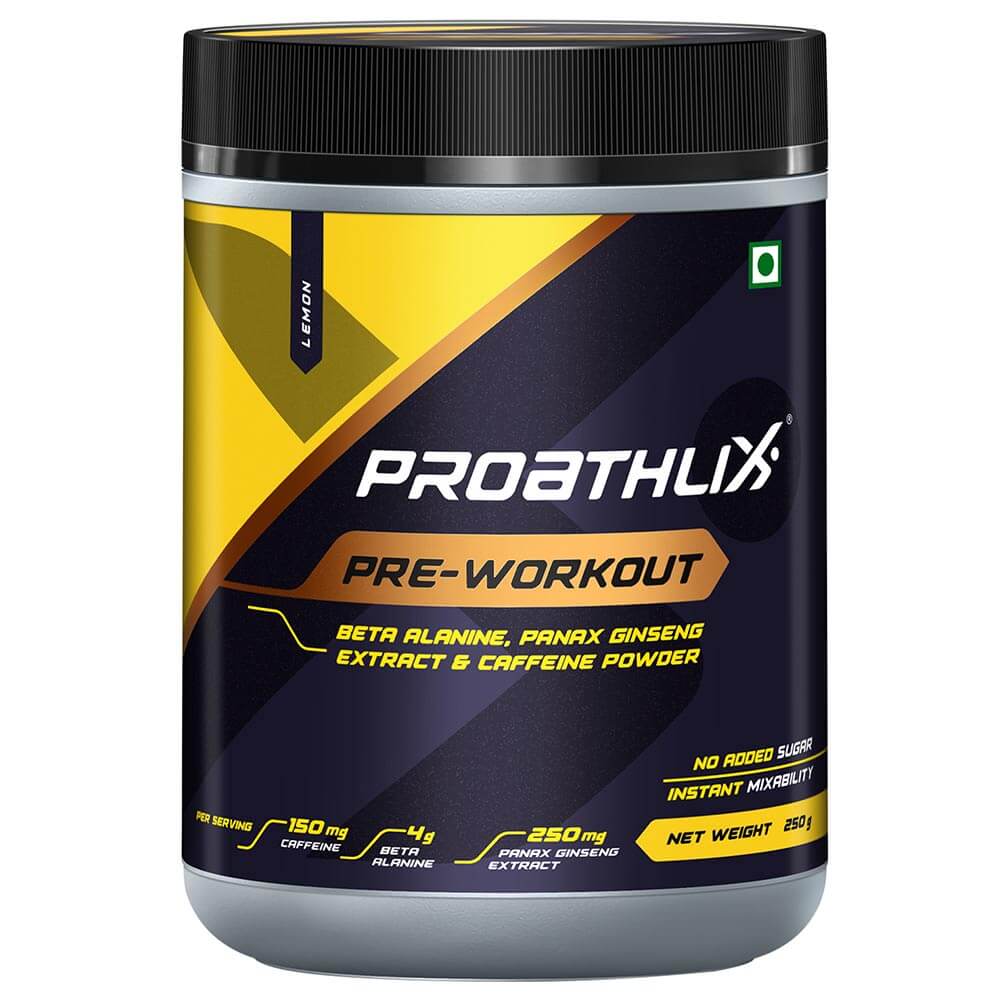1 - Proathlix Pre Workout with Beta Alanine Panax Ginseng Extract and Caffeine,  0.55 lb  Lemon 