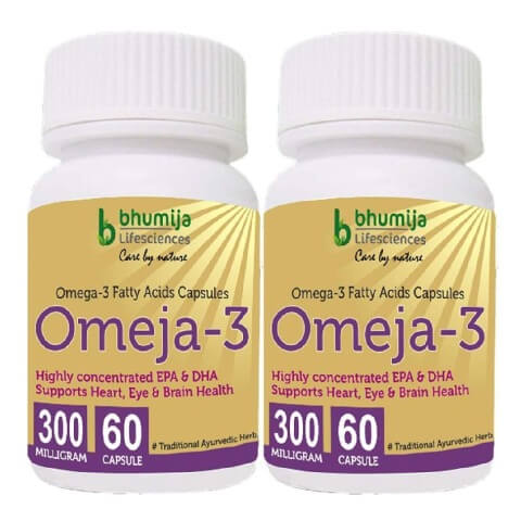 Bhumija Omeja 3 Fatty Acid (300 mg Pack of 2), 60 capsules Bhumija Omeja 3 Fatty Acid (300 mg Pack of 2), 60 capsules
