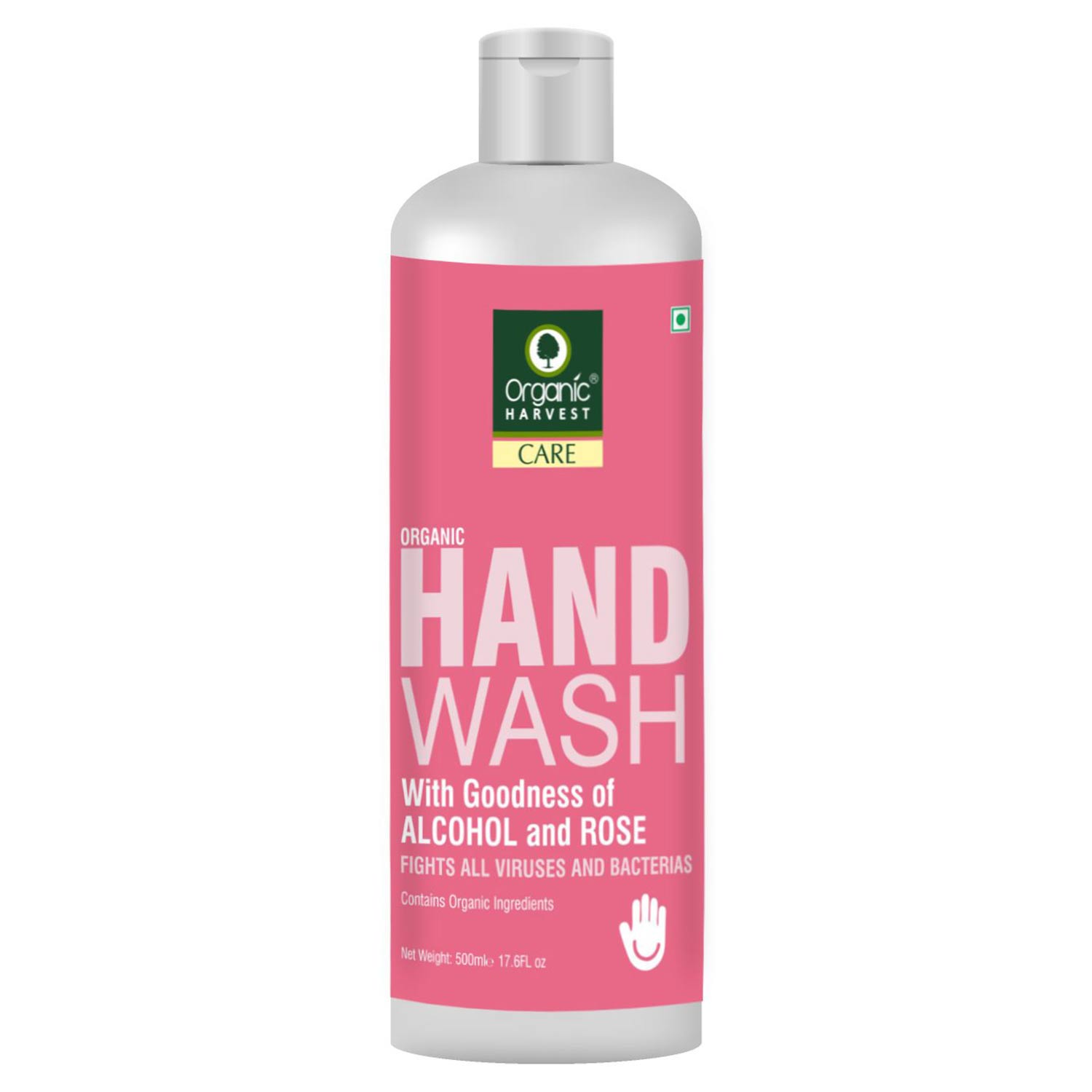 2 - Organic Harvest Hand Wash,  Alcohol & Rose  500 ml  Fights All Viruses & Bacteria 