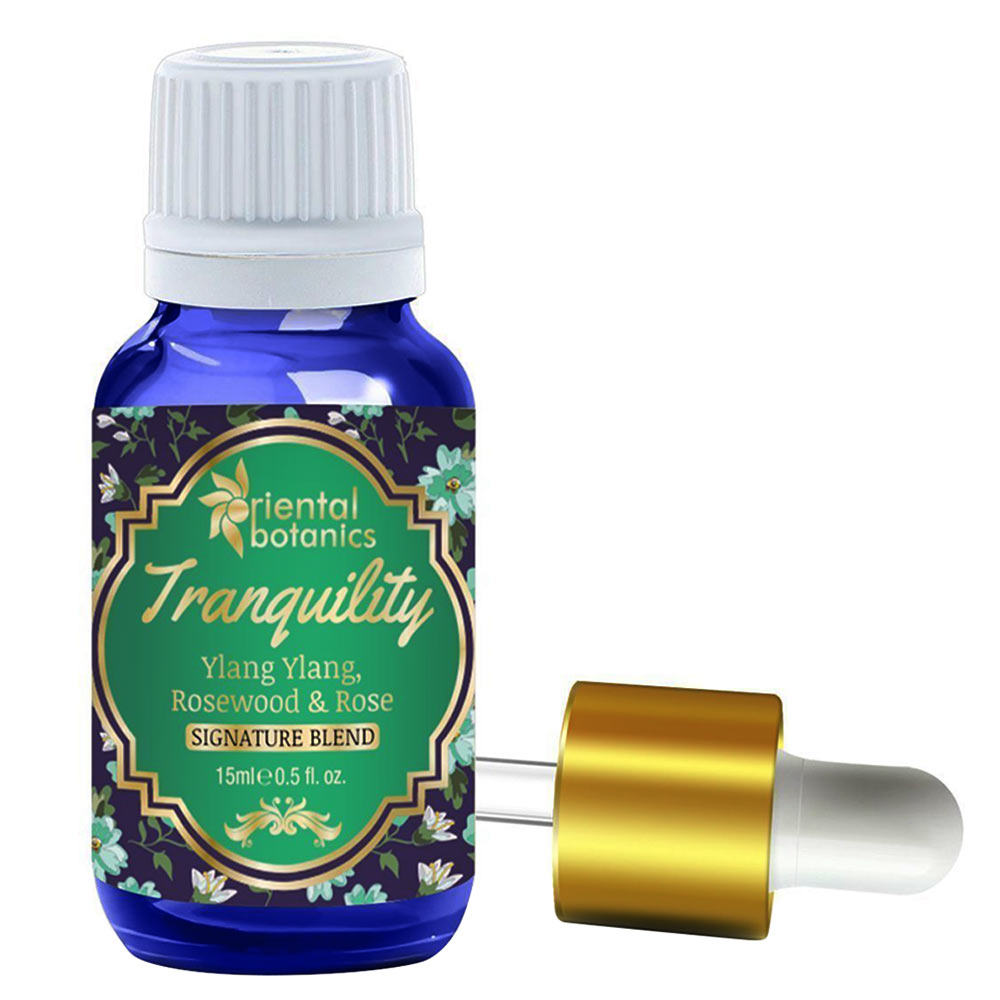 Front - Oriental Botanics Tranquility Aroma Therapy Diffuser Oil,  15 ml  Ylang Ylang, Rosewood & Rose 