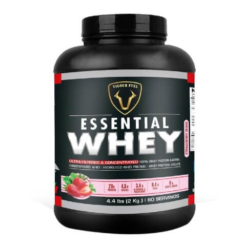 Vigour Fuel Essential Whey Protein, 4.4 lb Strawberry Shake