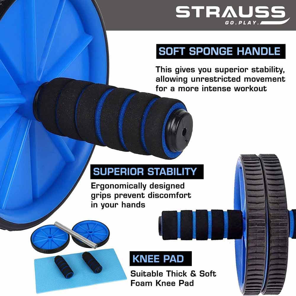 1 - Strauss Double Exercise Wheel,  Blue  560 g 