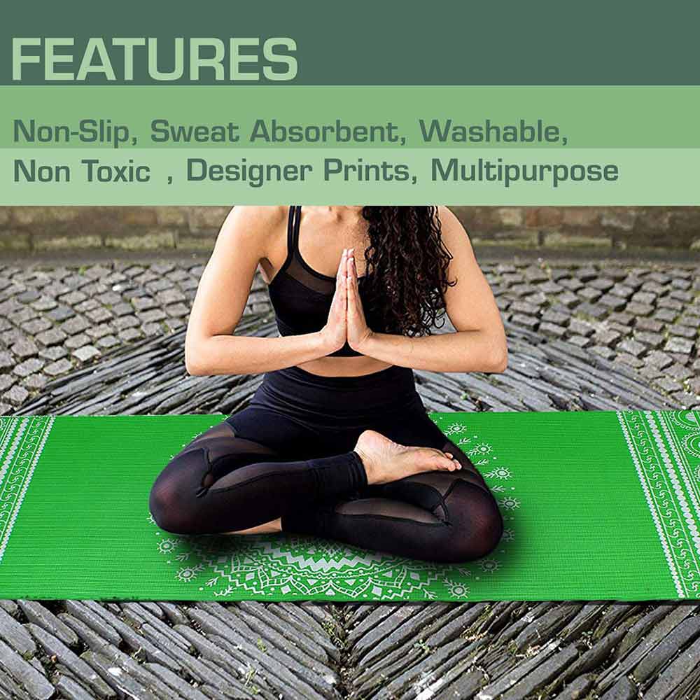 3 - Strauss Meditation Designer Yoga Mat,  Green  5 mm 