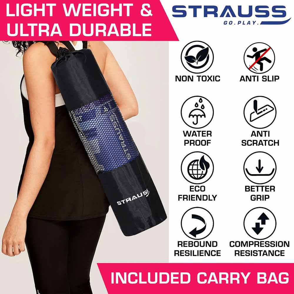 5 - Strauss Meditation Designer Yoga Mat,  Pink  5 mm 