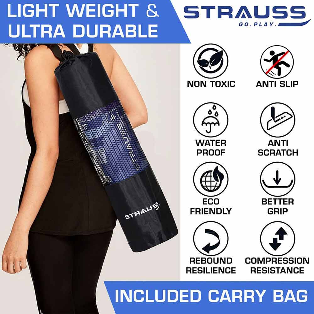 5 - Strauss Meditation Designer Yoga Mat,  Green  5 mm 